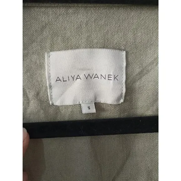 Aliya Wanek Evelyn Jacket Sage Coconut Buttons Size S Hemp-Cotton Oversized - Picture 4 of 8